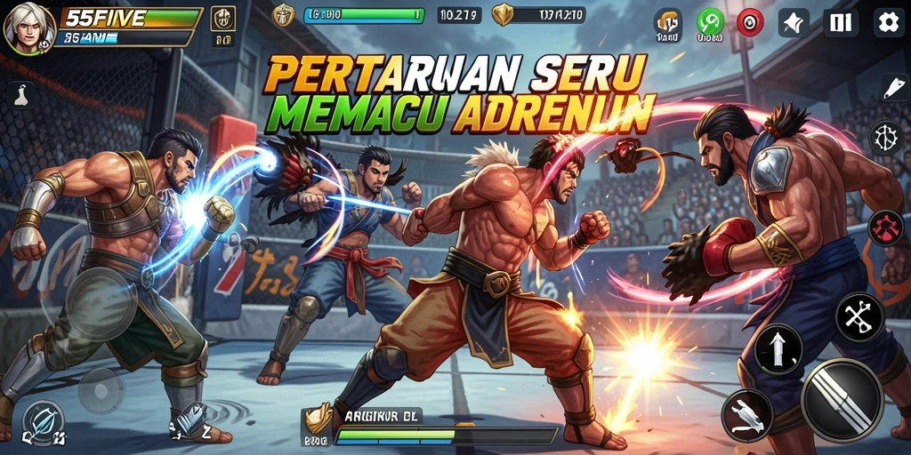 Tampilan seru pertarungan karakter di 55FIVE.