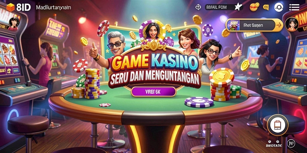 Screenshot gameplay 8ID yang menampilkan keseruan permainan Kasino.