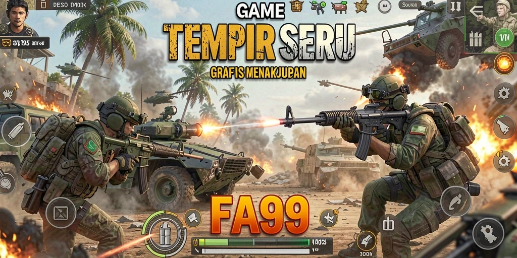 Gameplay FA99 yang seru dengan aksi tembak-menembak realistis.