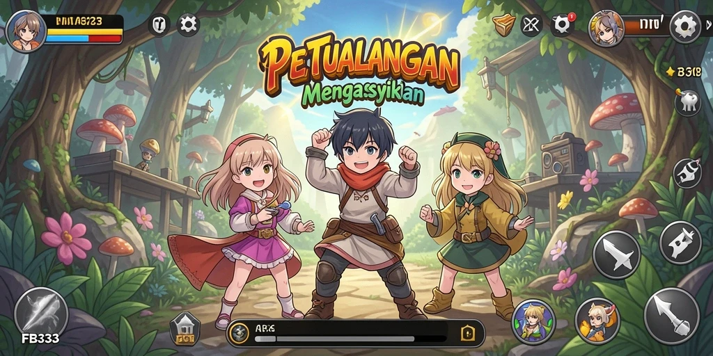 Menampilkan gameplay seru di dunia Anime yang berwarna.