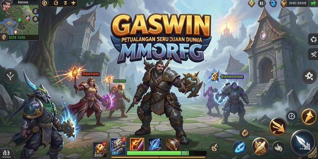 Gameplay GASWIN yang menampilkan pertarungan epik dan petualangan seru.