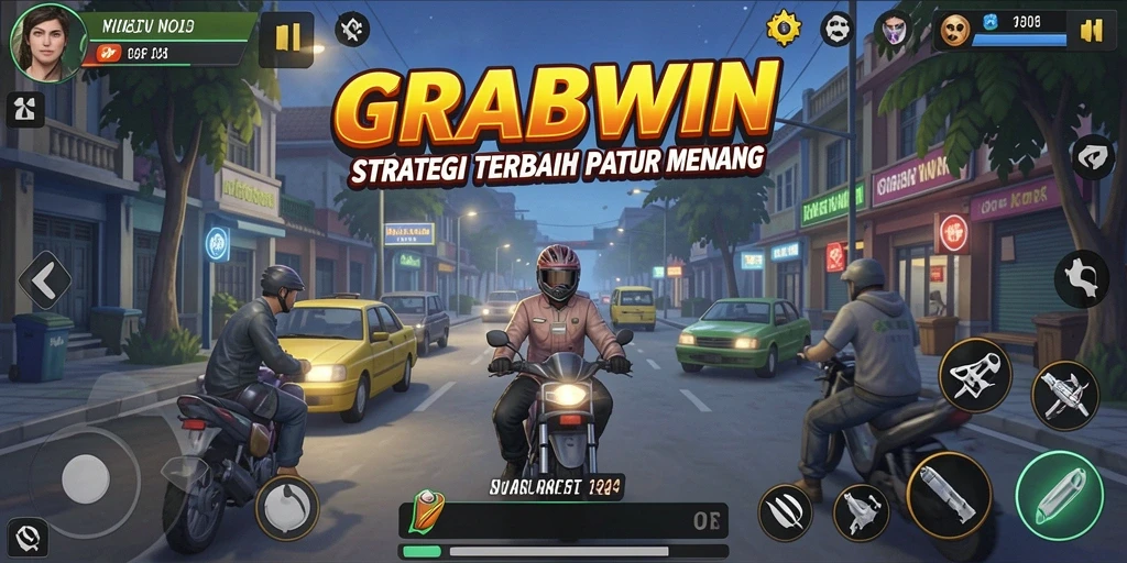 Tampilan gameplay mendebarkan dari GRABWIN yang mengutamakan strategi.