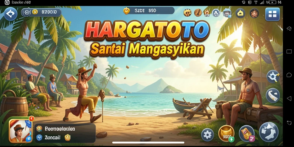 Tampilan gameplay HARGATOTO yang ceria dan menghibur.
