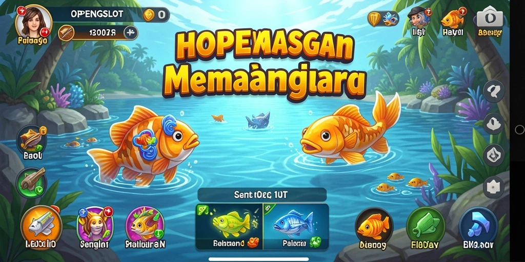 Gameplay HOPENGSLOT dengan aksi memancing yang seru.