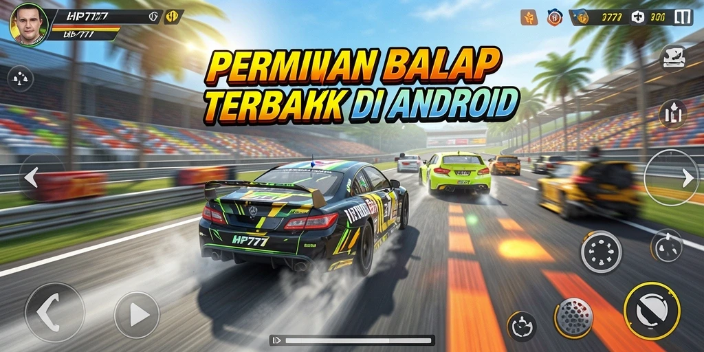 Tampilan gameplay balap yang mendebarkan di HP777.