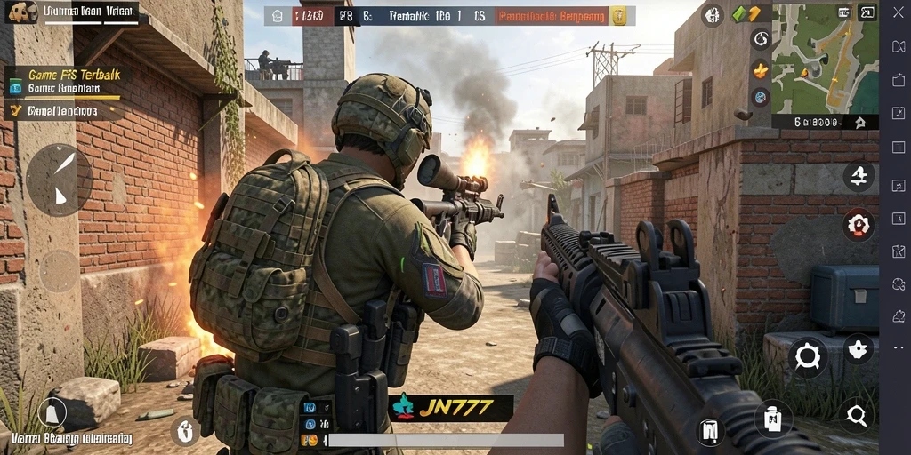 Tampilan gameplay JNT777 yang mendebarkan dan penuh aksi.