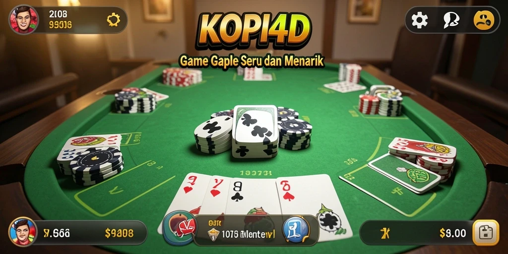 Tampilan gameplay KOPI4D yang menarik saat bermain Gaple.