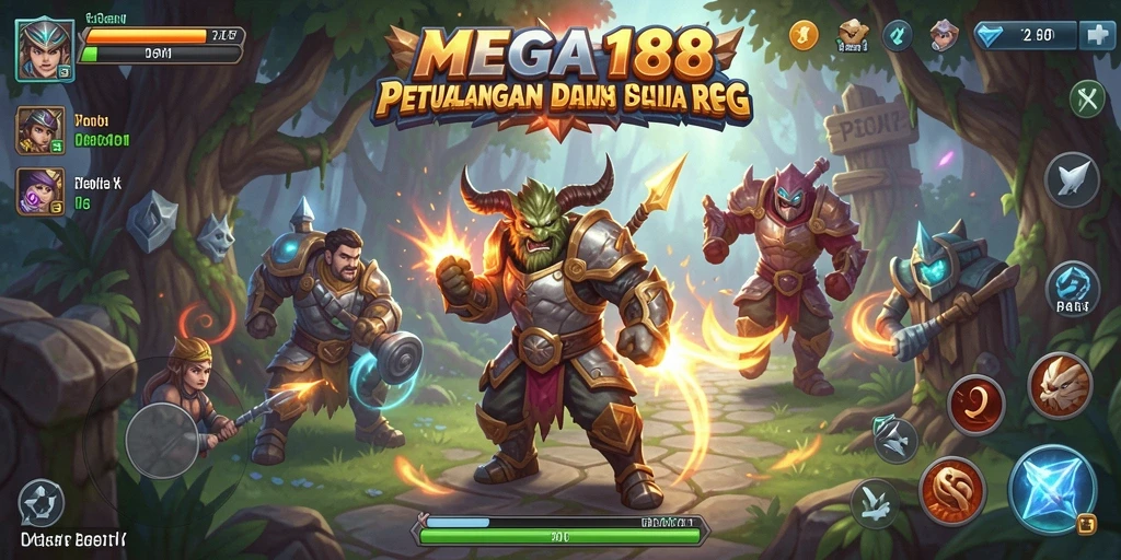 Tampilan gameplay epic di dunia fantastis MEGA188.