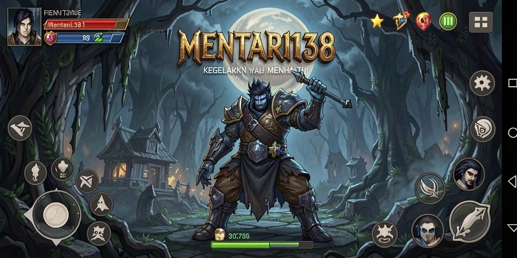 Screenshot gameplay MENTARI138 menampilkan suasana horor yang menegangkan.