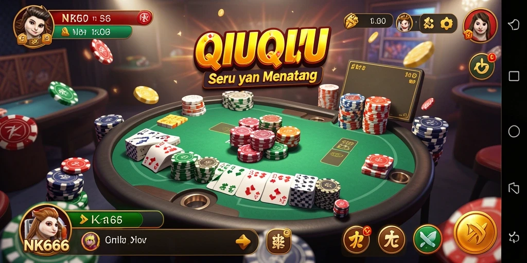 Tampilan gameplay yang seru dalam permainan QiuQiu NK666.