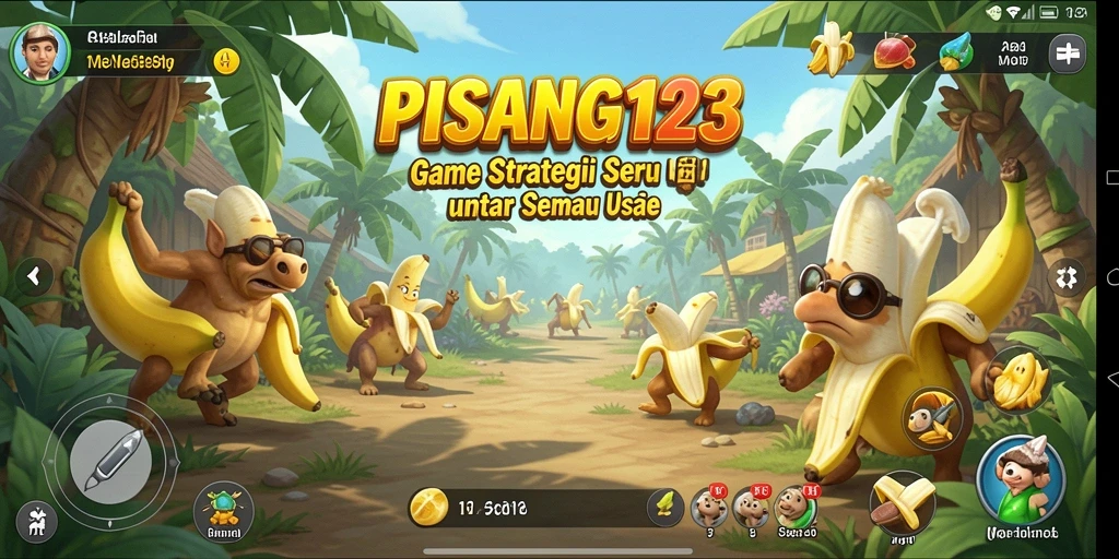 Tampilan menegangkan dari pertempuran strategi PISANG123.