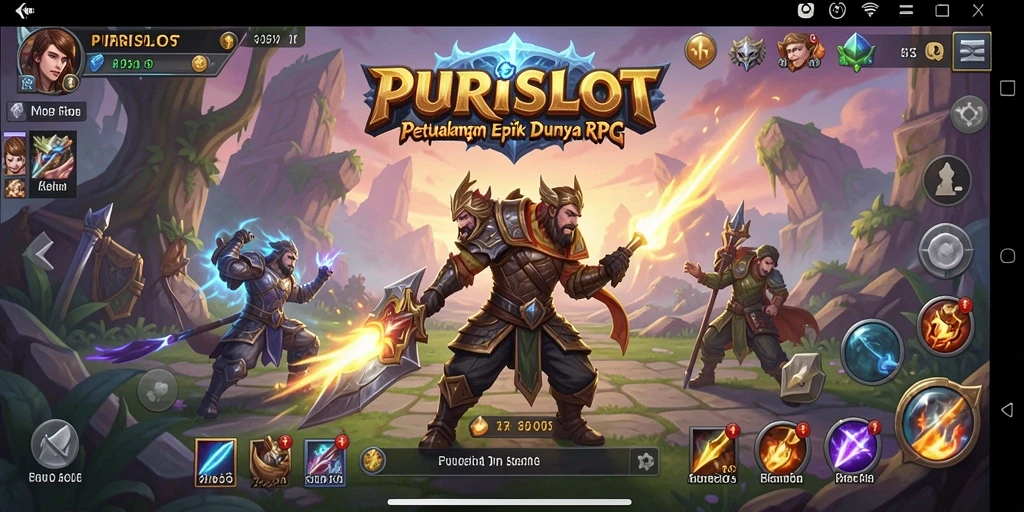 Tangkapan layar gameplay PURISLOT menunjukkan aksi seru dalam petualangan RPG.