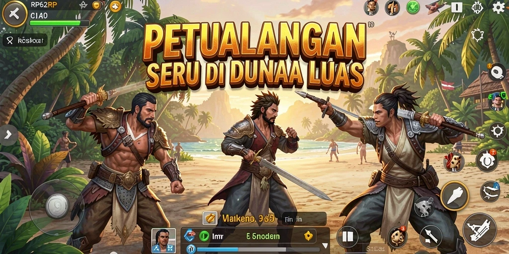 Tampilan aksi seru dari gameplay RP62RP dalam dunia petualangan.