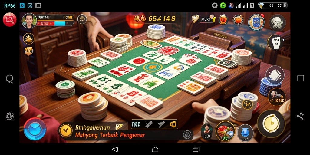 Screenshot gameplay menyenangkan di RP66 dengan suasana Mahjong.