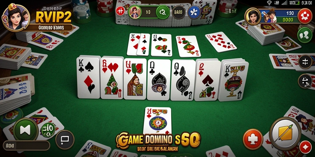 Tampilan screenshot RVIP2 menunjukkan momen seru saat bermain Domino.