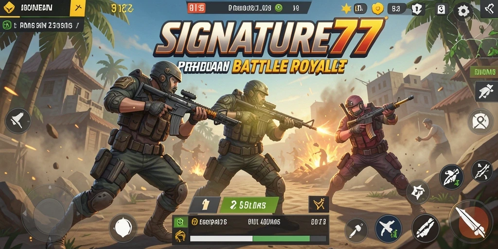 Gambaran gameplay menegangkan di arena Battle Royale SIGNATURE77.