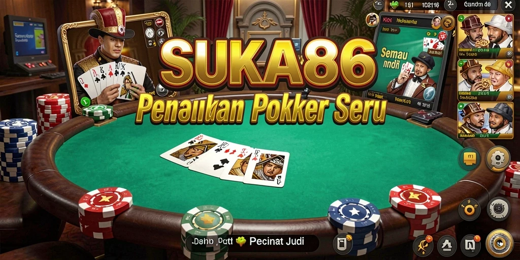 Tampilan gameplay SUKA86 dengan aksi poker yang mendebarkan.