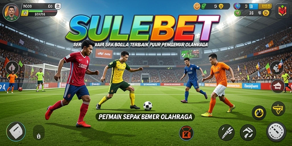 Tampilan gameplay mendebarkan di SULEBET dengan aksi sepak bola nyata.