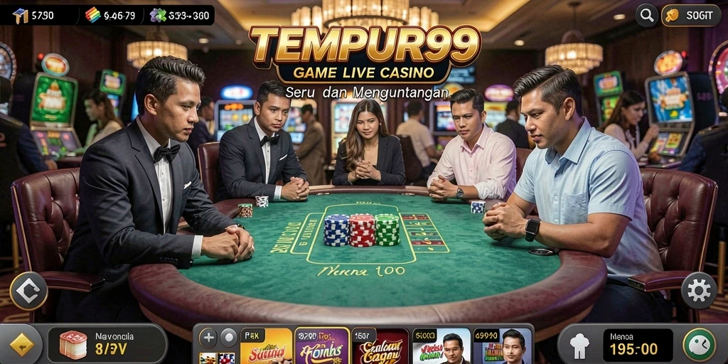 Tampilan gameplay Live Casino yang mendebarkan dan interaktif.