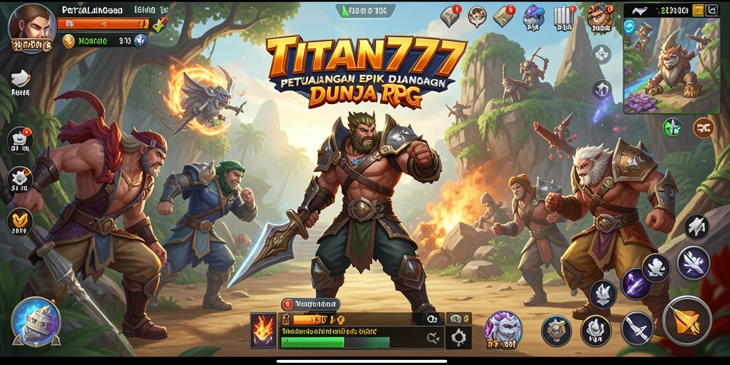 Tampilan gameplay RPG menarik dari TITAN777 dengan aksi petualangan kehidupan nyata.