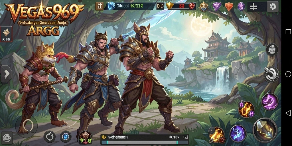 Menampilkan aksi epic dalam permainan ARPG VEGAS969.