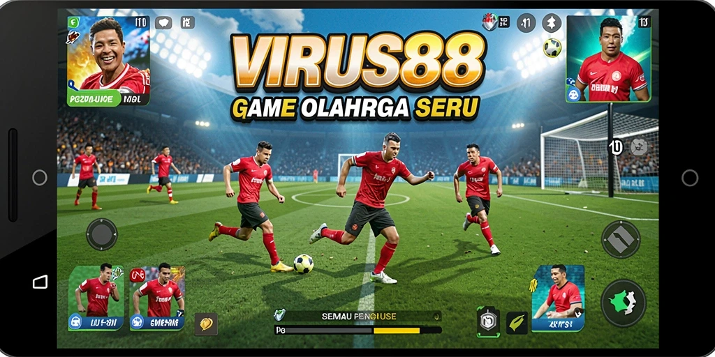 Tampilan gameplay seru dalam VIRUS88, menghadirkan pengalaman olahraga yang mendebarkan.
