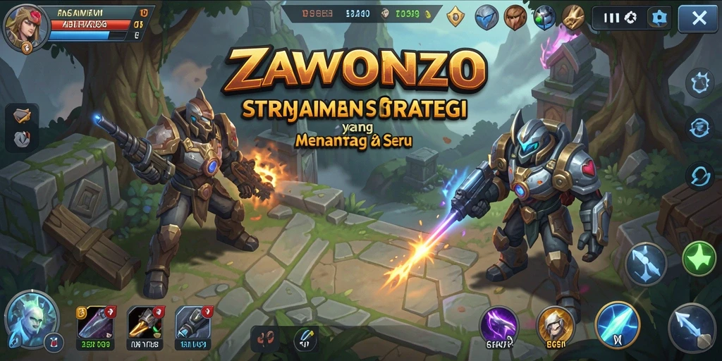 Tampilan menarik dari gameplay ZAVONZO yang strategis dan dinamis.